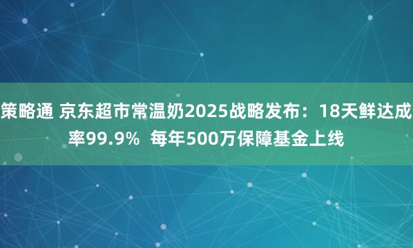 策略通 京东超市常温奶2025战略发布：18天鲜达成率99.9%  每年500万保障基金上线