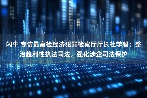 闪牛 专访最高检经济犯罪检察厅厅长杜学毅:整治趋利性执法司法,强化涉企司法保护